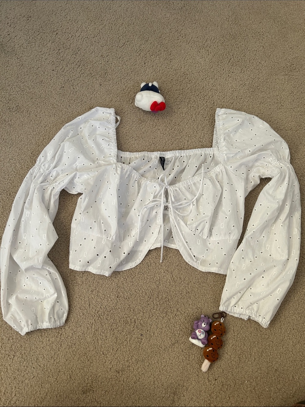 H&M white peasant top